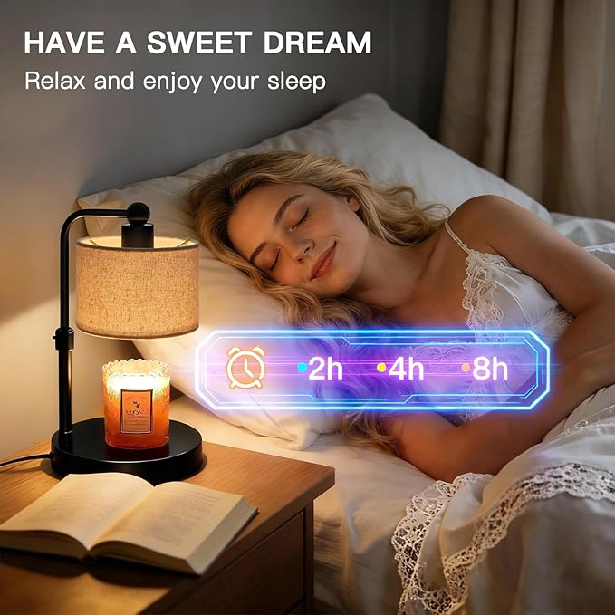 Candle Warmer Lamp with Timer, Dimmable Candle Lamp Warmer for Jar Candles, Wax Warmer with 2 Bulbs, Birthday Gifts for Women Mom, House Warming Gifts New Home Decor (Dual-Bracket)
