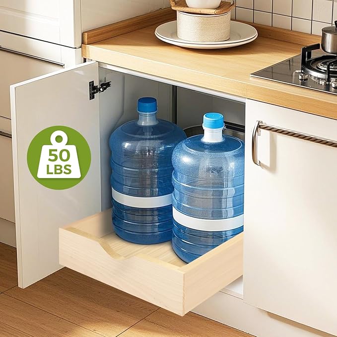 Pull Out Drawers for Cabinet Wood 24" W x 23" D x 4.5" H Slide Out Organizer and Storage Kitchen Cabinet Drawers Slide Out Shelves Pull Out Shelves in Kitchen Pantry Bathroom with Soft Close