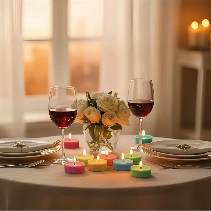 16 Colors Colored Scented Tealight Candles - Natural Soy Wax Candles with Essential Oils, Home Decor and Aromatherapy, Perfect for Home Use and Gifting (Color Series)