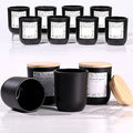 LETINE Matte Black Glass Candle Jars with Lids - 12 Pack, 8 oz Each, Perfect for DIY Candle Making & Storage
