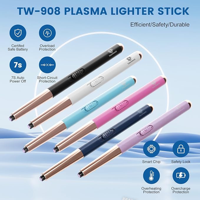 Electric Candle Lighter USB Rechargeable with Safety Lock & LED Display, Windproof Flameless Pink Lighter for BBQ, Camping, Kitchen, Gifts for Women Men(Summer Pink)