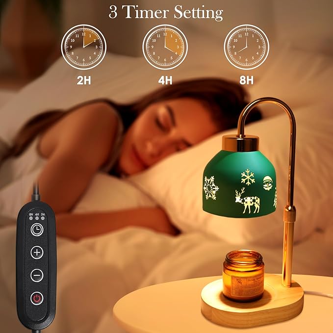 Loowoko Candle Warmer Lamp, Housewarming Gifts for New Home Decor, Dimmable Scented Wax Melt Warmer with Timer, 2 Bulbs, Gift for Women Mom