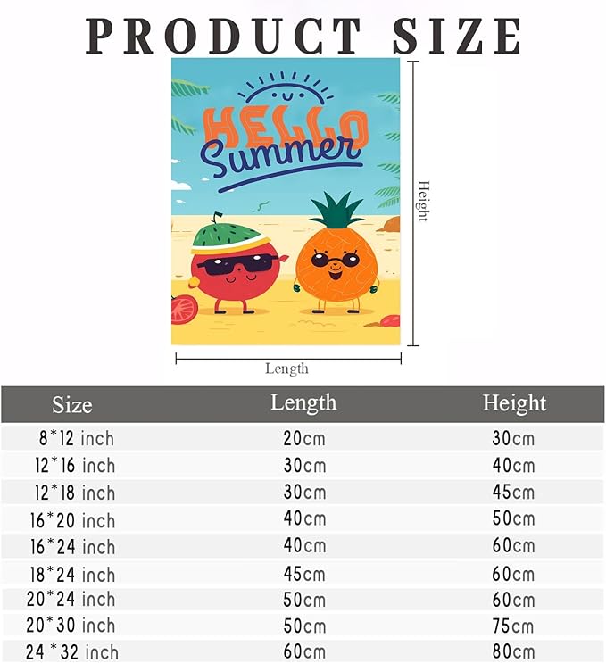 GUAIEUW DIY Diamond Painting Kit Summer Fruit Paradise Diamond Painting Digital 5D Full Round Diamond Kit for Adults, Personalised Gift for Family & Friends for Wall Decor 18x24 Inch
