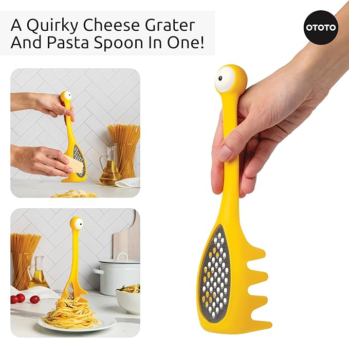 OTOTO Pasta Spoon & Spaghetti Spoon - Cooking Gadgets, Cooking Gifts, Cool Kitchen Gadgets, Cool Gifts, Cute Kitchen Accessories, Funny Gifts, Random Stuff