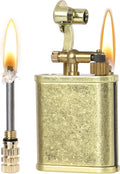 CHOICEDC Vintage Trench Lighter, Permanent Match, Cool Pipe Lighter, Unique Metal Lighters, Antique Kerosene Lighters Fluid Refillable, Reusable Waterproof Forever Matches, Gifts for Men, No Fuel