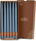 Root Candles Unscented Dinner Candles Premium Beeswax Blend Boxed Candle Set, 12-Inch, Williamsburg Blue, 12-Count