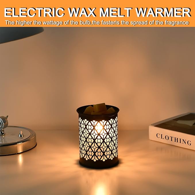 kobodon Metal Wax Warmer,Wax melt Warmer,Candle Wax Burner, Electirc Wax Melt Warmer Candle Melter as Gifts for Moms Grandma Women Girls (Diamond)