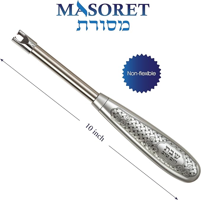 Electronic Shabbat Candle Lighter, with Long Flexible Neck, Windproof Flameless, Rechargeable with USB Charging and Safe Button