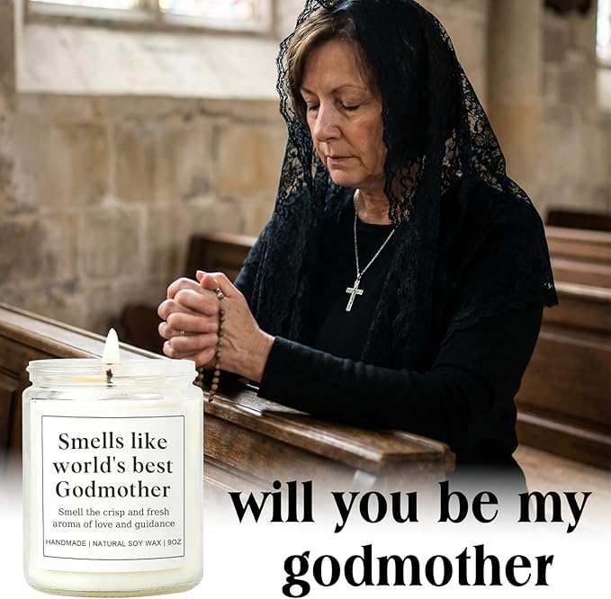 Godmother Proposal Gift for Women, Birthday Mothers Day Godmother Gifts from Godchild for Her, Will You Be My Godmother Ideas - Lavender Candle