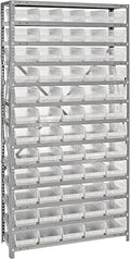 Quantum Storage Systems 1275-102CL Solid Heavy Duty 13 Shelves 60 Economy Clear Bins 75" H x 36" W x 12" D