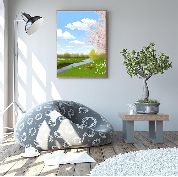 GUAIEUW Spring Grass Growing Diamond Painting Kit 5D Season Themed Diamond Painting - by Number Full Round DIY Art Painting Kit for Adults, Warm Room Decor Personalised Gift 16x24 Inch