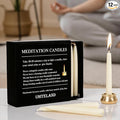 12 PCS Mini Beeswax Taper Candles, 30 Minute White Meditation Candles with Brass Candle Holders, Dripless Mini Beeswax Prayer Candles Gift for Yoga Relaxation
