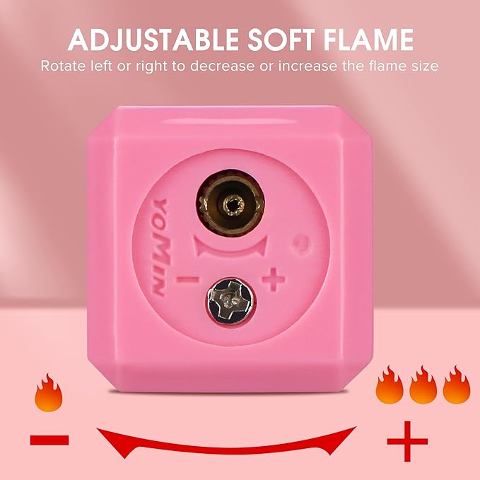 Cute Lipstick Lighter Soft Flame Refillable Butane Lighter, Adjustable Pocket Lighter Delicate Gift for Girls Women Girlfriend on Birthday,Anniversary Red(Without Butane)