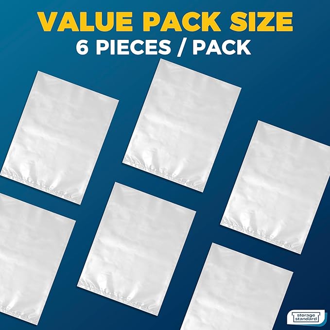 Storage Standard Large Clear Plastic Bags for Storage 6-Pack - Waterproof Extra Large Plastic Bags with Zip Ties, Heavy-Duty Cover for Clothes, Blankets, Linens & Bedding Organization - 32 x 42 Inches