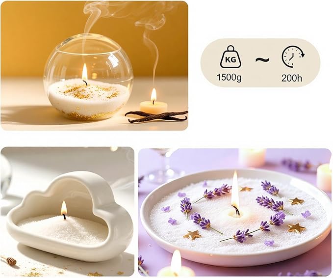 CandHeal Pearled Candle Wax Refillable,3.3Lb Scented Candle Sand with 20 Wicks,DIY Candle Making Kit