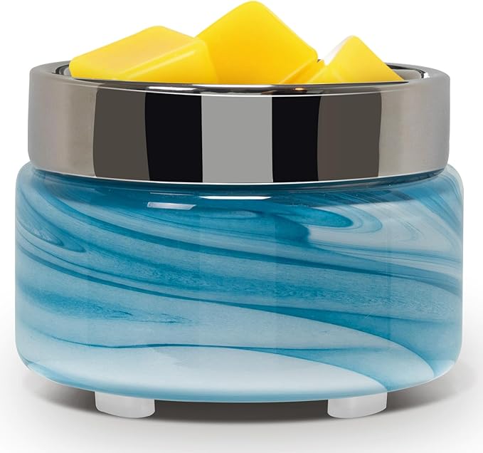 Scented Wax Melt Warmer Electric – Art-glass Candle Wax Warmer, 3-in-1 Wax Melter Burner, Fragrance Warmer for Scented Candles, Wax Melts, Tarts, Essential Oils to Freshen Home Office, Gift & Decor