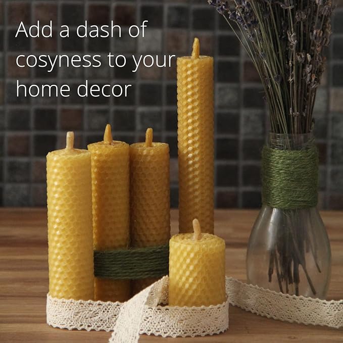 CraftersAvenue Beeswax Candle Making Kit - 20 Beeswax Sheets for Rolled Candles - Size 10 x 8 in - Candle Making Supplies - Candle Making Kit for Adults
