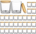 SUPMIND 30 Pack Glass Candle Jars -7oz Clear Empty Candle Jars with Bamboo Airtight Lid, Bulk Candle Containers for Making Candles, 7 Fl.oz