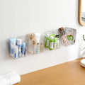 4 Pack Drink Packet Organizer, Clear Acrylic Cabinet Door Organizer Adhesive, Wall Mount Caddy Utensil Holder Floating Bin for Tea Bag Kcup Storage, Sewing Tools, Laundry Pods, Small Cleaning Supply