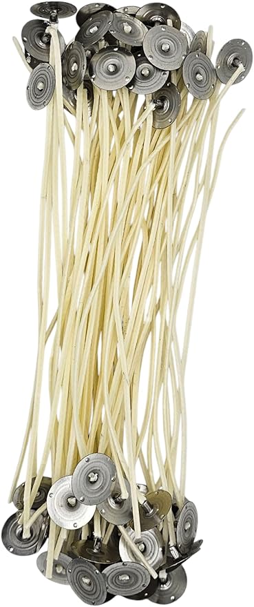 50 Pack | Jess Mae® LX 20 Candle Wicks | 8 Inch | Pre-Waxed & Pre-Tabbed | Beeswax-Primer & 20mm Metal Tabs | ~3" Container Wick | DIY for Candle Making Supplies | for Soy, Paraffin, Beeswax & Blends