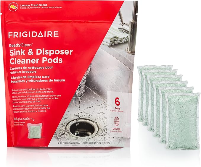 Frigidaire ReadyClean Probiotic Sink and Disposer Cleaner 6 Pods, Tablet, White, 6 Count