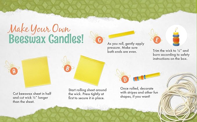 Make Your Own Beeswax Candle Kit - Includes 10 Full Size 100% Beeswax Honeycomb Sheets in Purple and Approx. 6 Yards (18 Feet) of Cotton Wick. Each Sheet Measures Approx. 8" x 16 1/4".