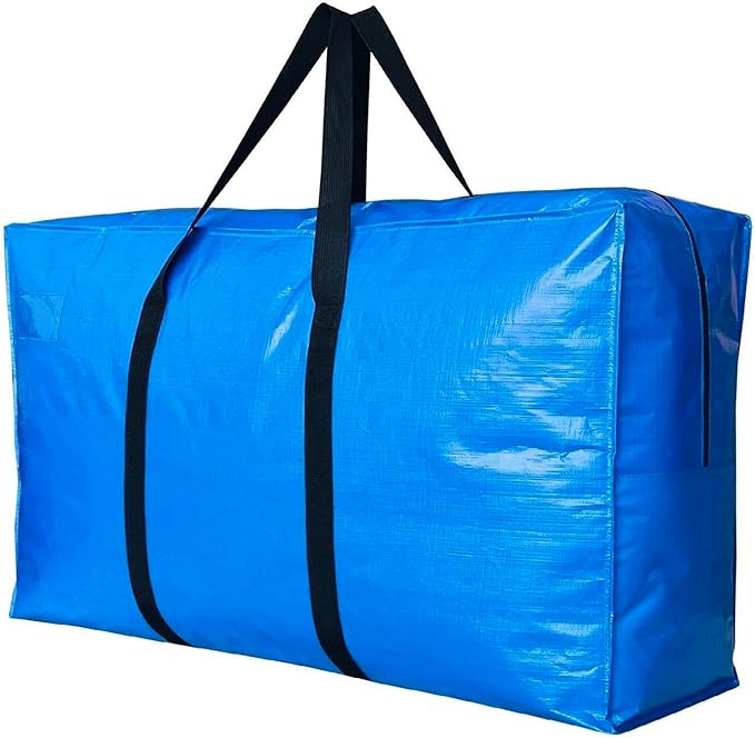 60 Gallon Extra Large Storage Bags, Jumbo Moving Storage Bags Heavy Duty, Foldable Big Blue XL Duffle Bag for Travel,Christmas Tree Bag