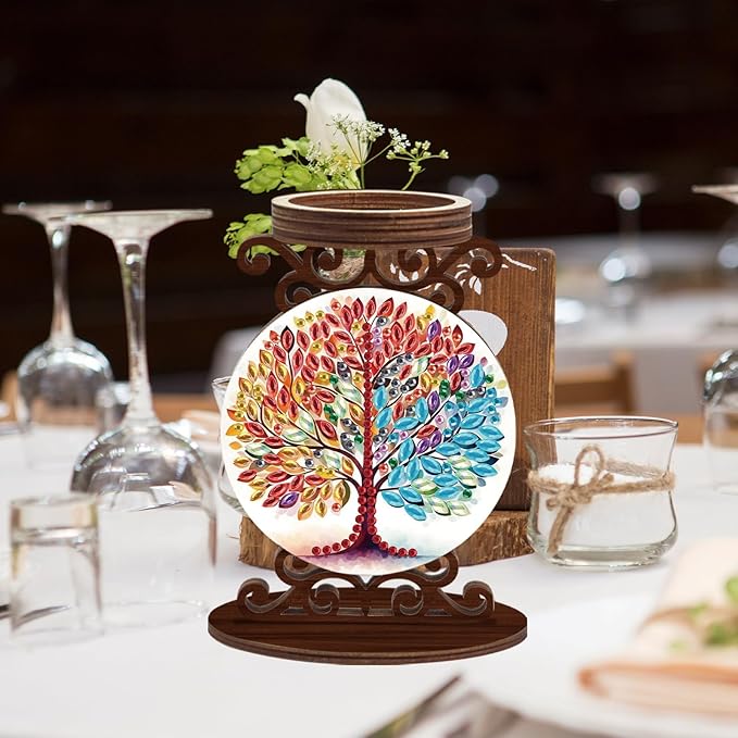 Diamond Painting Taper Candle Holders Diameter 5cm Candlestick Holders Centerpieces Candlestick Holders Candle Stick Holders for Home Decoration Party Housewarming Gifts Tree of Life