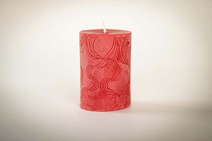 BeeTheLight Beeswax Pillar Candle - 100% Pure Bees Wax - Choose Your Size and Color - 24 Hour Burn Time - 2x3 - Unscented - Natural Light Honey Scent (Red Blossom, Small)