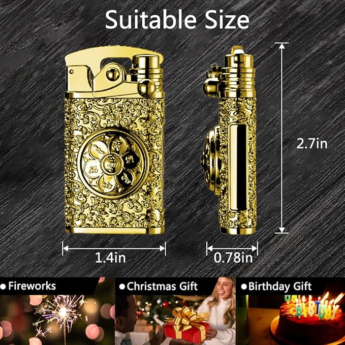 Electric Lighter USB Rechargeable Lighter, Windproof Plasma Dual Arc Lighters, Personalized Lighters, Flameless Cool Lighteres with LED Battery Indication for Candles, Outdoor Camping (Golden)