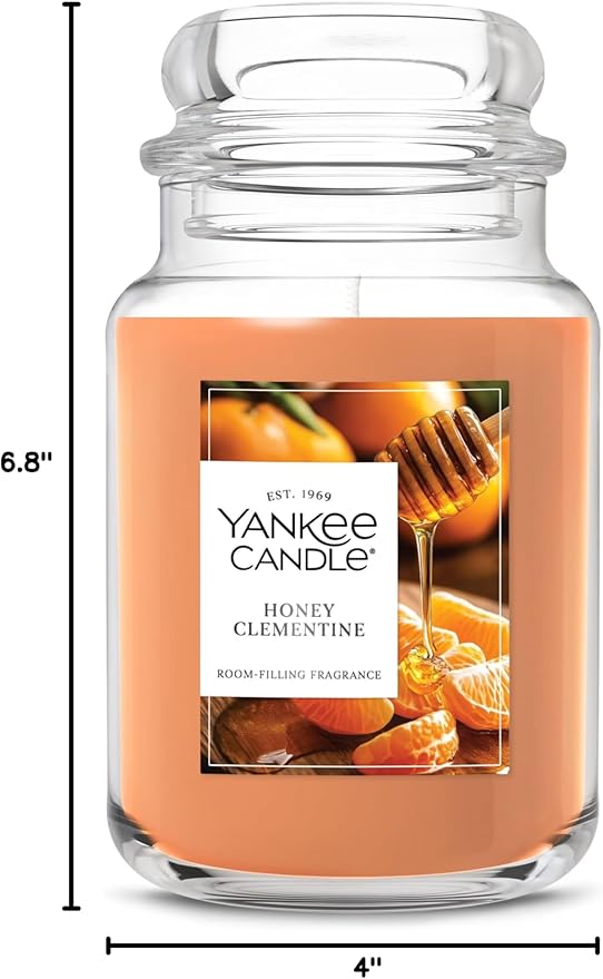 Yankee Candle Honey Clementine Scented Candle, 22oz Large Jar with up to 150 Hour Burn Time, Giftable