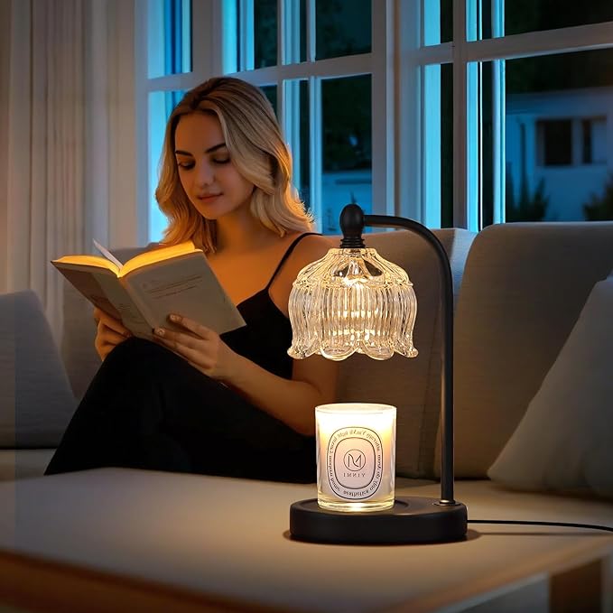 MEIXISUE Black Candle Warmer Lamp with Timer and Dimmer,Flameless Wax Melt Warmer for Jar Candles with 2 Bulbs,House Warming Gifts,Mother's Day/Birthday/Christmas Gifts for Mom/Wife,Home Decor