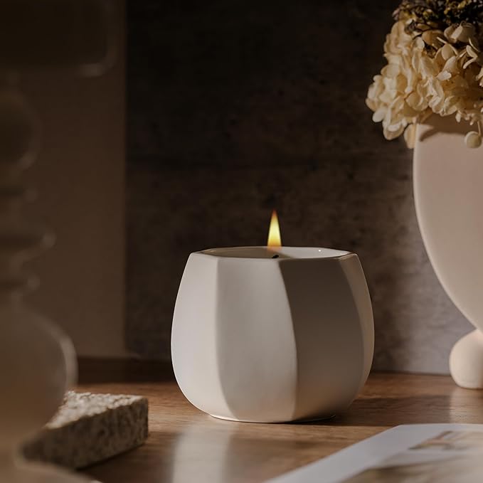 Scented Candle for Home Scented, Luxury Ceramic Candle Jar for Women & Men, Natural Soy Candle for Home Décor, Lemon & Lavender Spa