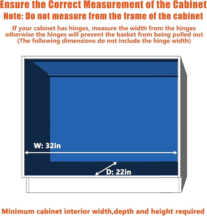 LOVMOR Pull Out Cabinet Organizer and Storage 31½" W x 21½" D, Slide Out Shelves for Kitchen Cabinets