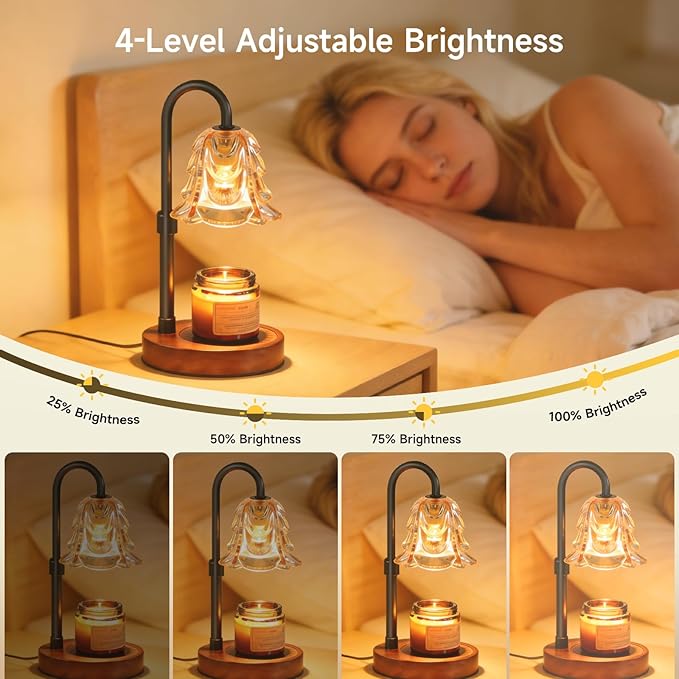 Candle Warmer Lamp with Timer & Dimmer, Electric Wax Melter for Jar Candles, Safe Flameless Candle Warmer Light for Bedroom, Home Decor & Gift