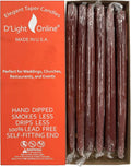D'light Online Elegant 10" Unscented Chocolate Brown Taper Candles, Premium Quality Hand-Dipped Tapered Candles, Dripless and Smokeless - Set of 12 (10 Inch, Chocolate)