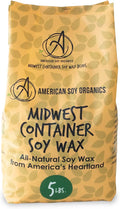 American Soy Organics 100% Midwest Soy Wax Beads for Candle Making - Natural Candle Making Supplies - Paraffin-Free, Beeswax-Free Candle Wax for Container Candles, Tealights and Wax Melts, 5 lbs