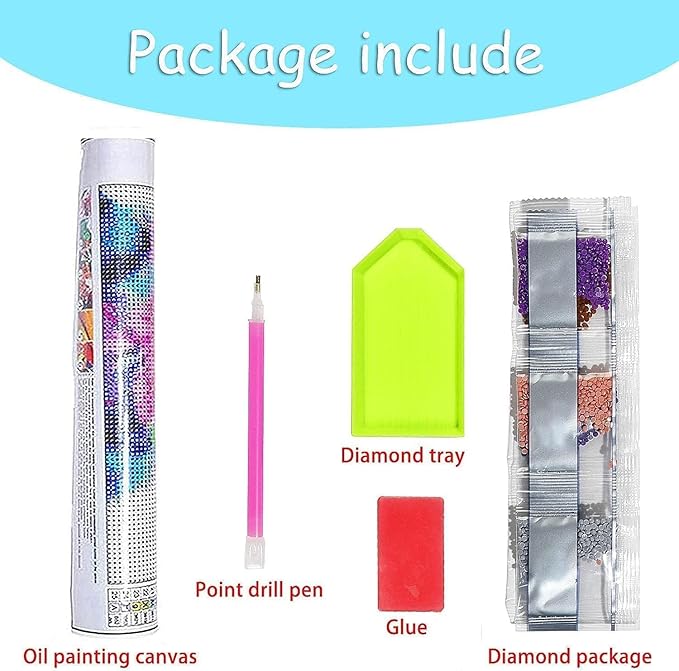 Mrnsiet Christmas Elk Diamond Painting Kits for Adults, 5D Elk Diamond Art Kits for Beginners, DIY Full Round Drill Christmas Painting Crafts Arts Kit Gift for Home Wall Decor 14x14 Inch