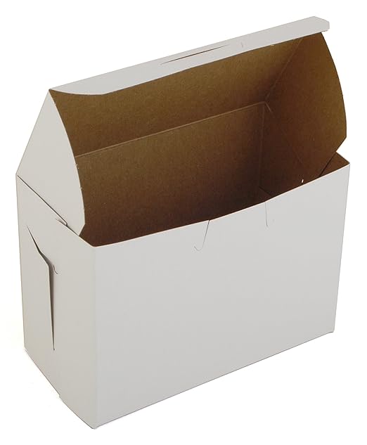 Southern Champion Tray 0904 Premium Clay Coated Kraft Paperboard White Non-Window Lock Corner Bakery Box, 5-1/2" Length x 2-3/4" Width x 4" Height (Case of 250)