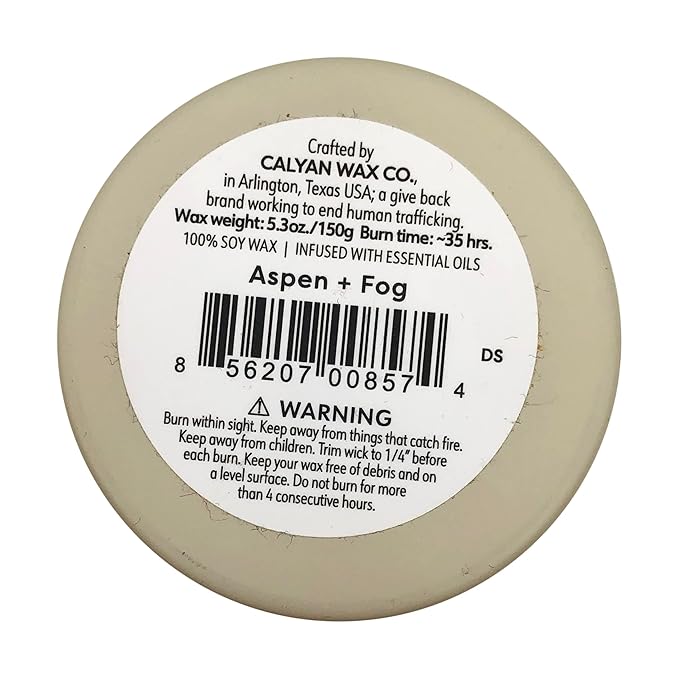CALYAN WAX CO. Ivory Aspen Fog Glass Tumbler Candle, 5.3 OZ