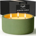 Viyffo Large Citronella Candles Outdoor, 3 Wick 20oz Citronella Candle Indoor, Non Toxic Soy Scented Candle, Green Ceramic Jar for Patio, Deck, Garden, Backyard & Camping, Home Fragrance, Décor & Gift