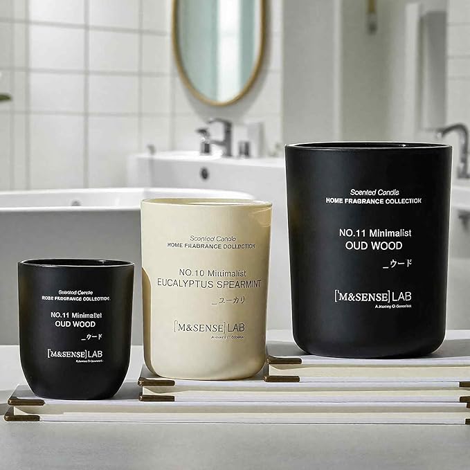 M&SENSE Natural Soy Candle| Bamboo Stream | 5.3 oz | Mini Spring Scented Candles for Relaxation, Valentines Day Gift, Home Décor | for Bedroom, Office, Party Small
