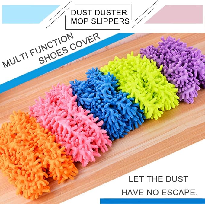 Cosywell 5 Pairs 10 PCS Mop Slippers for Floor Cleaning Supplies Microfiber Mopping Slippers Washable Reusable Mop Socks Mop Shoes Microfiber Foot Socks