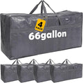 4 Pcs 66 Gallon Extra Large Moving Bags Heavy Duty Storage Bag with Strong Zipper Handle Foldable XXL Jumbo Storage Tote Packing Moving Box for College Dorm Travel Cloth Duffle (Gray)