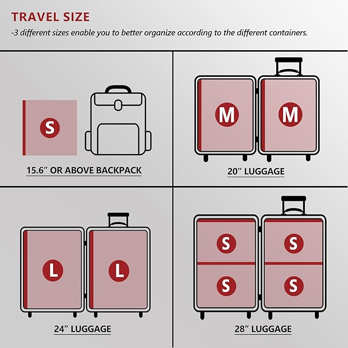 Travel Vacuum Bags for Clothing with Rechargeable Electric Pump, Compression Packing Cubes Organizer Storage for Luggage Suitcase, Space Saver Seal Bags for Vacation Cruise, 8 Large