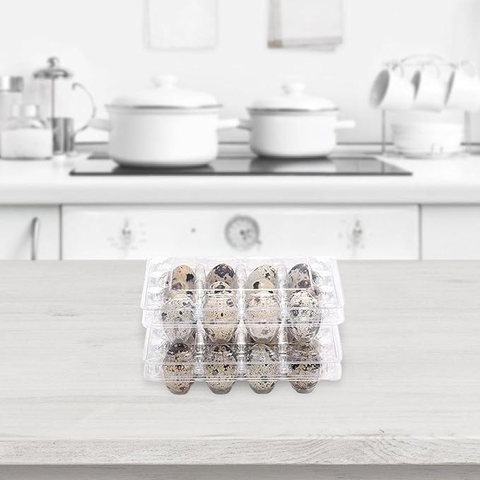 120pcs Quail Egg Storage Tray with Lid Plastic Small Egg Holder Container for Farm Kitchen and Refrigerator Organization