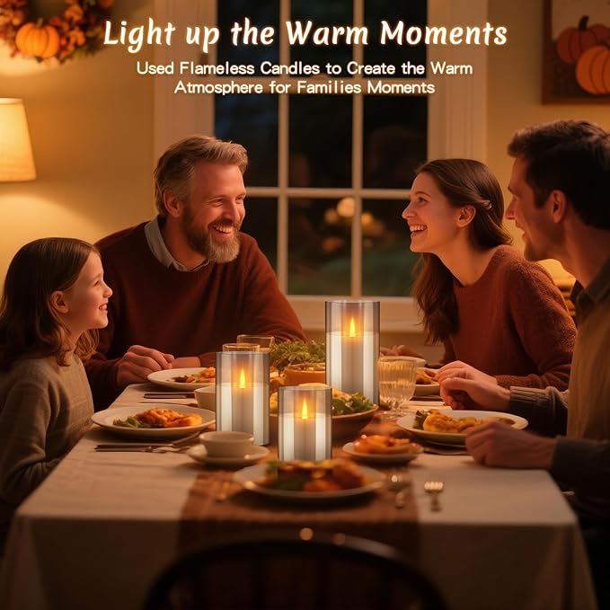 3PC Rechargeable Led Candles, Flameless Flickering with Remote & Timer, with Real Wax Candle in Glass Warm Color Light, Lasting for 200+ Hours for Festival, Party, Bedroom, Living Room Decor. Gray