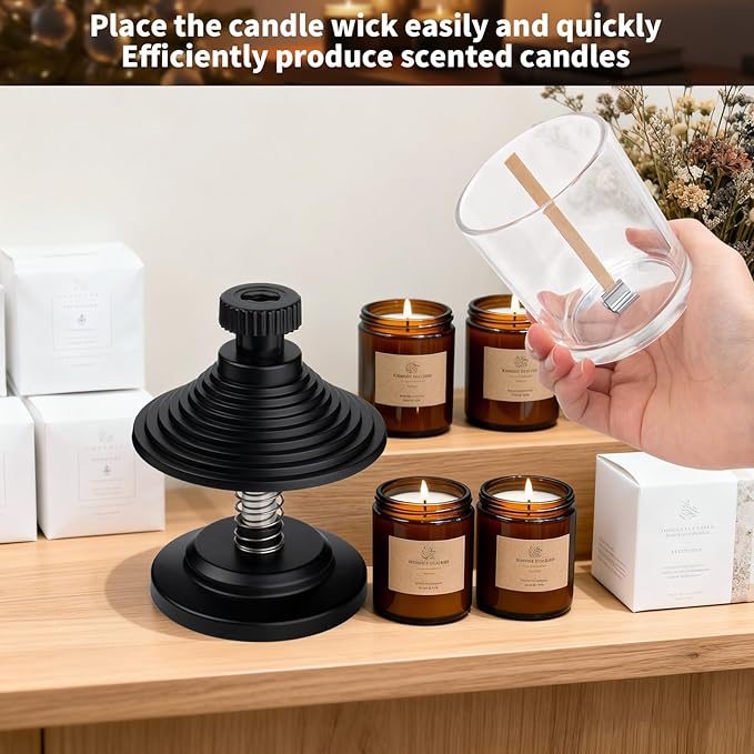 Candle Wick Centering Tool,Adjustable Wick Holder for Candle Making Keeps Wicks Straight & Centered,Wick Holder for Most Candle Jar