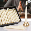 70Pcs Meditation Candles 30 Minute Beeswax Candles, Mini White Beeswax Taper Candles with Brass Candle Holders, Prayer Candle for Yoga Bible Mindfulness Relaxation Spa
