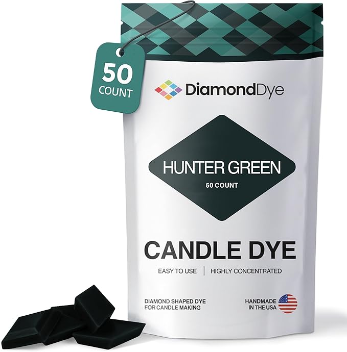 Hunter Green Candle Dye - Made in The USA - Premium Colorants - Highly Concentrated - Popular Colors for Paraffin or Soy Wax - Great for Professionals or Hobbyist - 50 Dye Chips